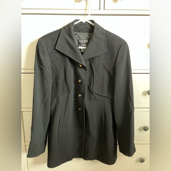 Escada | Jackets & Coats | Escada Black Blazer With Gold Accents | Poshmark